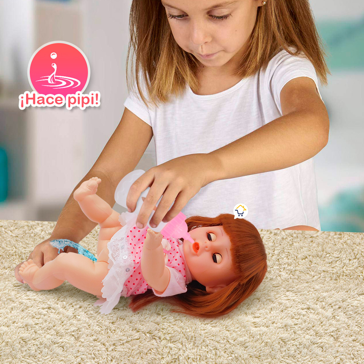 Miniatura 3 de Muñeca Bebe Niña Hace Pipi D882GIRL